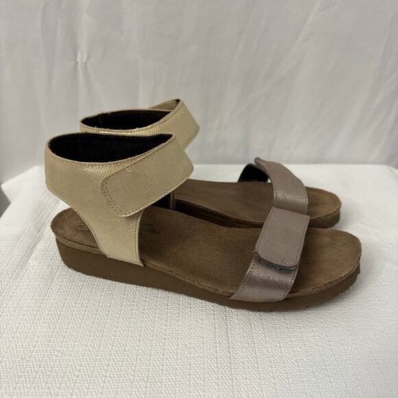 Naot Sandals Womens Size 11 Alba Ankle Strap Metallic Leather Upper - Picture 1 of 8
